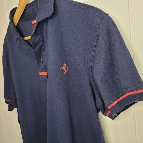 Ferrari Prima Made in Italy Navy Short Sleeve Polo Shirt Mens Size XL - Picture 5 of 11